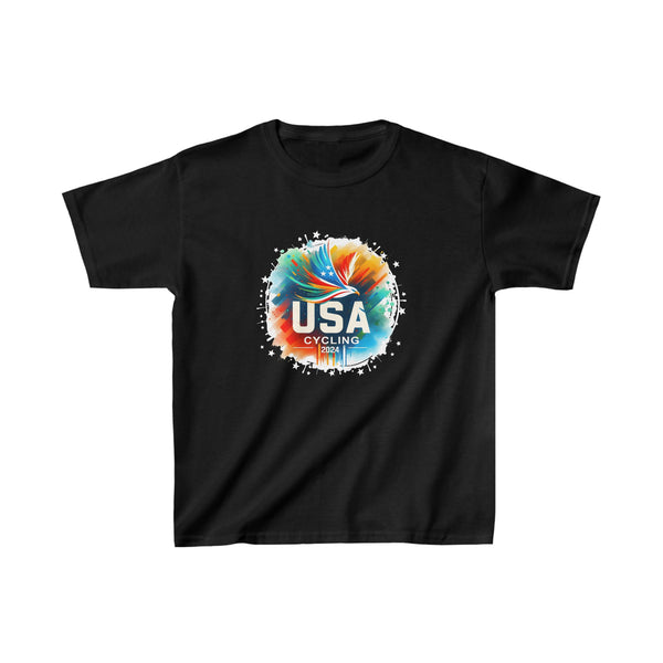 USA 2024 United States Cycling Road Biking Sport 2024 USA Boys T Shirts