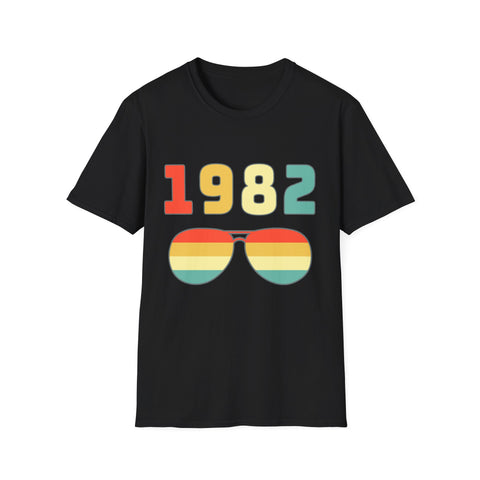 Vintage 1982 T Shirts for Men Retro Funny 1982 Birthday Mens Shirt