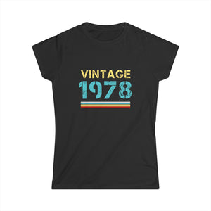 Vintage 1978 T Shirts for Women Retro Funny 1978 Birthday Womens Shirt