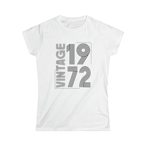 Vintage 1972 T Shirts for Women Retro Funny 1972 Birthday Women Tops