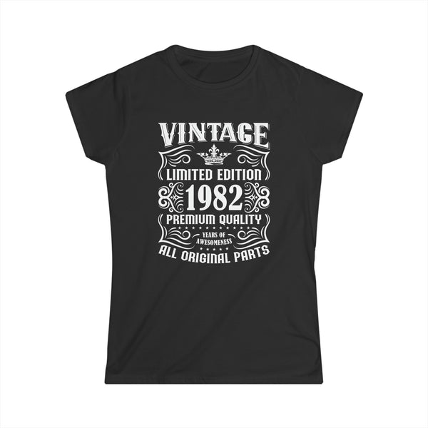 Vintage 1982 TShirt Women Limited Edition BDay 1982 Birthday Women Shirts