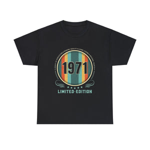Vintage 1971 TShirt Men Limited Edition BDay 1971 Birthday Shirts for Men Plus Size Big and Tall