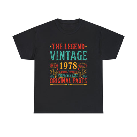 Vintage 1978 TShirt Men Limited Edition BDay 1978 Birthday Big and Tall Tshirts Shirts for Men
