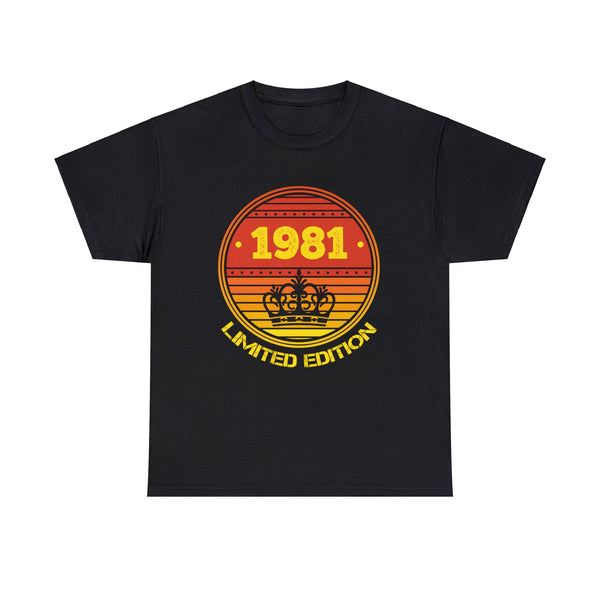 Vintage 1981 TShirt Men Limited Edition BDay 1981 Birthday Big and Tall Tshirts Shirts for Men