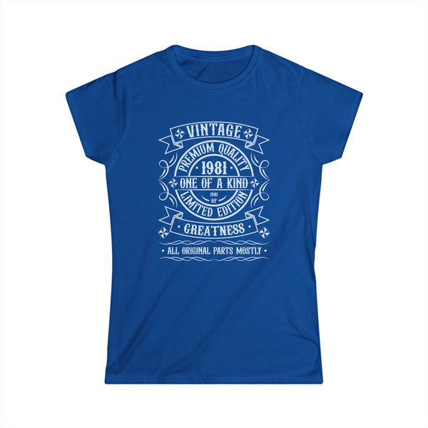 Vintage 1981 T Shirts for Women Retro Funny 1981 Birthday Womens Shirts