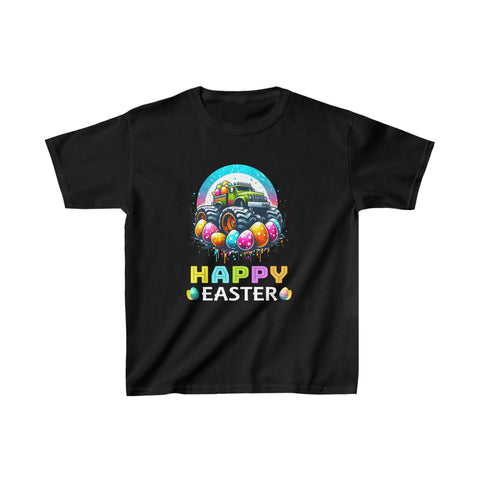 Cute Boys Easter Monster Truck Easter Eggs Toddler Boys Shirts