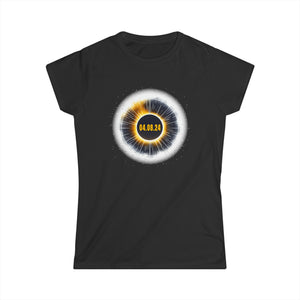 Space Shirt Astronaut Watching Solar Eclipse April 08, 2024 Womens T Shirts