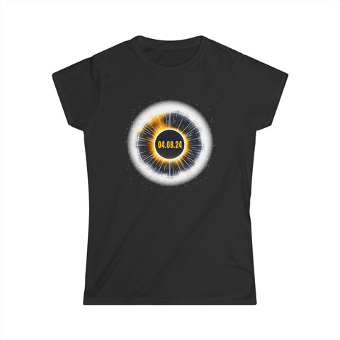 Space Shirt Astronaut Watching Solar Eclipse April 08, 2024 Womens T Shirts