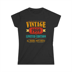 Vintage 1989 T Shirts for Women Retro Funny 1989 Birthday Womens Shirt