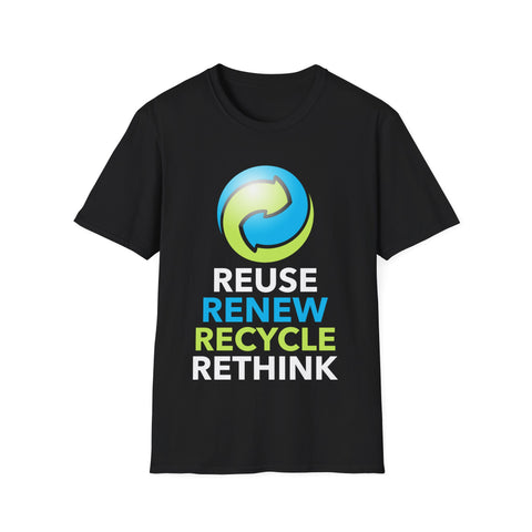 Earth Day Recycling Symbol Reuse Renew Rethink Recycle Mens Tshirts