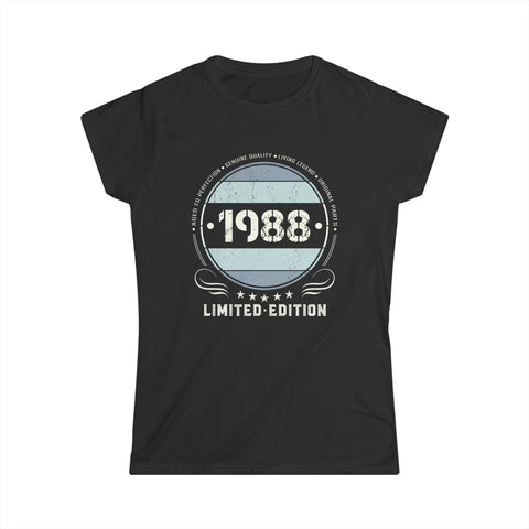 Vintage 1988 T Shirts for Women Retro Funny 1988 Birthday Shirts for Women