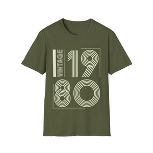 Vintage 1980 T Shirts for Men Retro Funny 1980 Birthday Shirts for Men