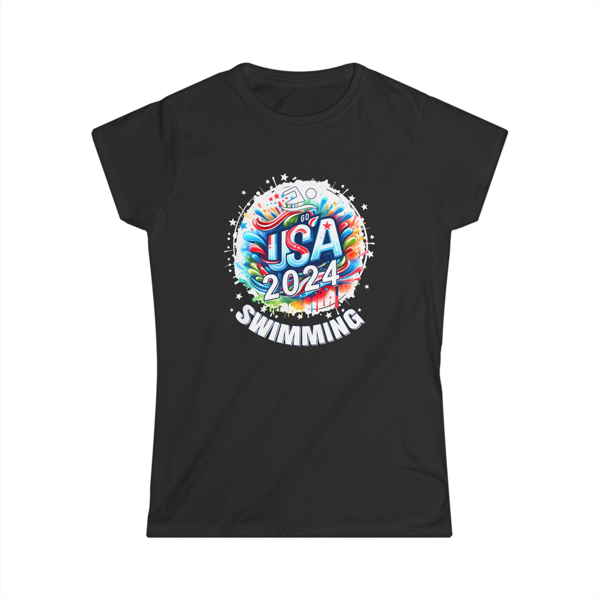 USA 2024 United States American Sport 2024 Swimming Women Tops