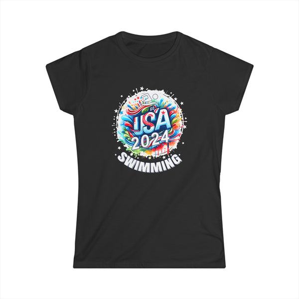 USA 2024 United States American Sport 2024 Swimming Women Tops