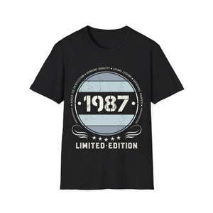 Vintage 1987 T Shirts for Men Retro Funny 1987 Birthday Shirts for Men