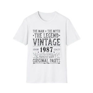 Vintage 1987 T Shirts for Men Retro Funny 1987 Birthday Mens Shirt