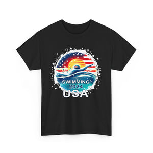 USA 2024 United States American Sport 2024 Swimming Mens T Shirts Plus Size Big and Tall