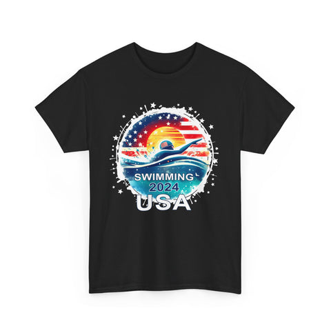 USA 2024 United States American Sport 2024 Swimming Mens T Shirts Plus Size Big and Tall