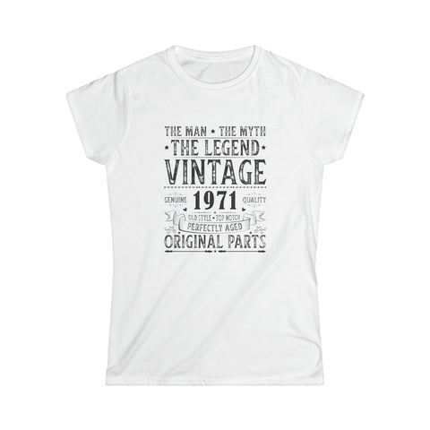 Vintage 1971 T Shirts for Women Retro Funny 1971 Birthday Shirts for Women