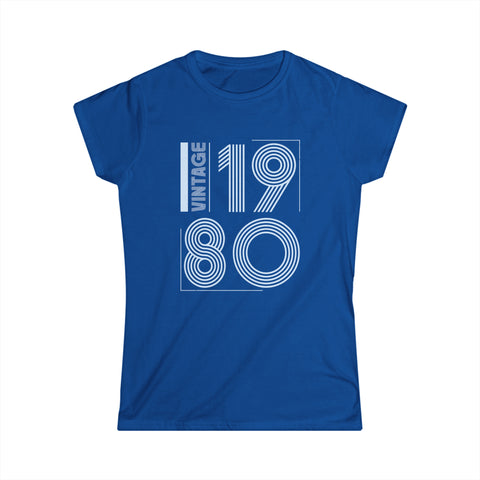 Vintage 1980 T Shirts for Women Retro Funny 1980 Birthday Womens Shirts