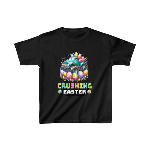 Funny Boys Easter Monster Truck Easter Eggs Toddler Boys Shirt