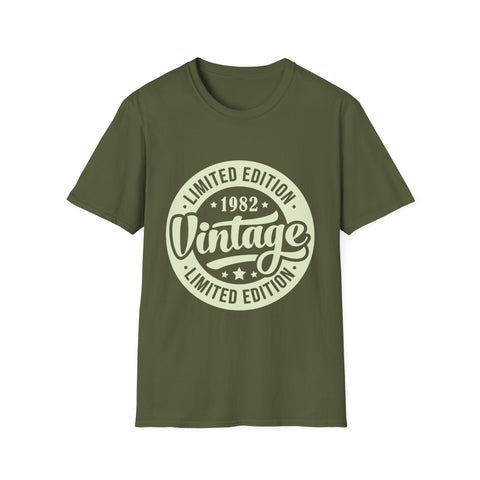 Vintage 1982 TShirt Men Limited Edition BDay 1982 Birthday Mens T Shirts