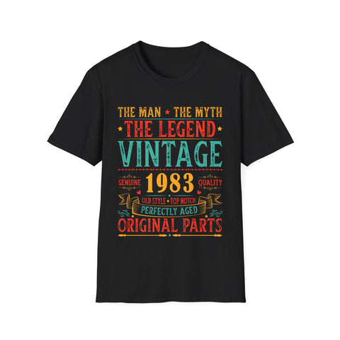 Vintage 1983 T Shirts for Men Retro Funny 1983 Birthday Mens Shirt