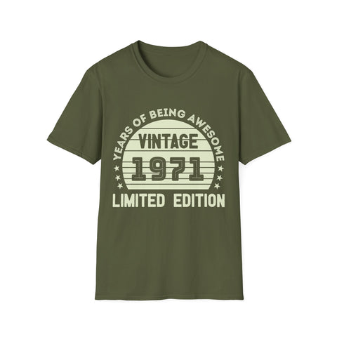Vintage 1971 T Shirts for Men Retro Funny 1971 Birthday Men Shirts