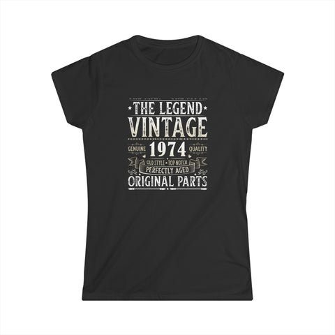 Vintage 1974 T Shirts for Women Retro Funny 1974 Birthday Women Tops