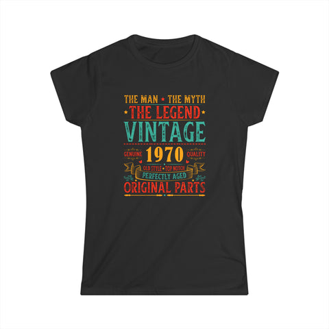 Vintage 1970 T Shirts for Women Retro Funny 1970 Birthday Shirts for Women