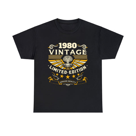 Vintage 1980 T Shirts for Men Retro Funny 1980 Birthday Mens T Shirts Plus Size Big and Tall