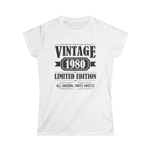 Vintage 1980 T Shirts for Women Retro Funny 1980 Birthday Womens T Shirts