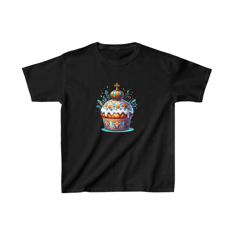 Christ is Risen Russian Greek Eastern Orthodox Pascha Cross Shirts for Girls