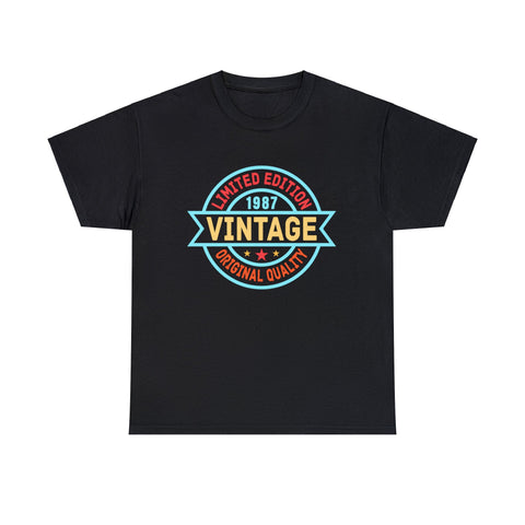 Vintage 1987 T Shirts for Men Retro Funny 1987 Birthday Big and Tall Shirts for Men Plus Size