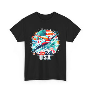 USA 2024 United States American Sport 2024 Swimming Mens Shirt Plus Size Big and Tall