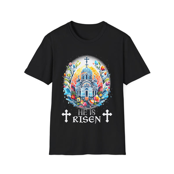 Happy Easter Jesus He Has Risen Orthodox Christian Easter Mens Tshirts