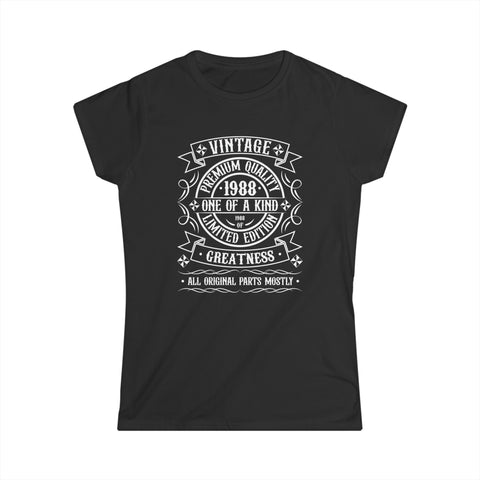 Vintage 1988 T Shirts for Women Retro Funny 1988 Birthday Women Tops