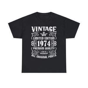 Vintage 1974 TShirt Men Limited Edition BDay 1974 Birthday Mens T Shirts Plus Size Big and Tall