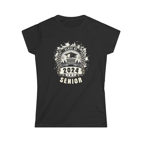 Senior 24 Class of 2024 Back to School Graduation 2024 Womens T Shirts