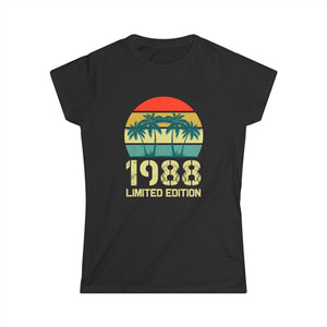 Vintage 1988 Birthday Shirts for Women Funny 1988 Birthday Womens Shirt