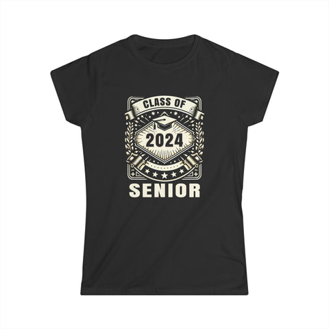 Senior 2024 Class of 2024 Graduation or First Day of School Womens T Shirts