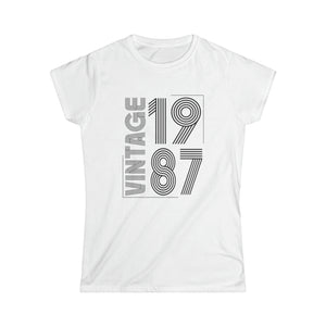 Vintage 1987 T Shirts for Women Retro Funny 1987 Birthday Womens Shirts