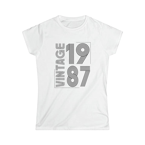 Vintage 1987 T Shirts for Women Retro Funny 1987 Birthday Womens Shirts