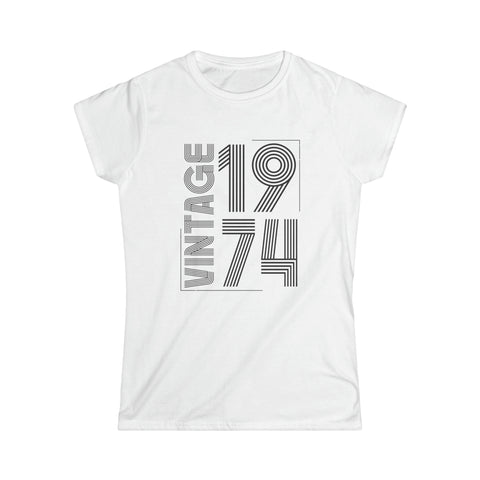 Vintage 1974 T Shirts for Women Retro Funny 1974 Birthday Shirts for Women