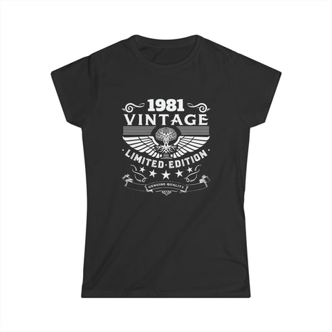Vintage 1981 TShirt Women Limited Edition BDay 1981 Birthday Women Tops