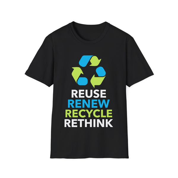 Happy Earth Day Recycling Symbol Reuse Renew Rethink Recycle Mens Tshirts