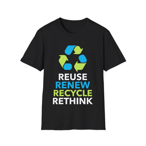 Happy Earth Day Recycling Symbol Reuse Renew Rethink Recycle Mens Tshirts