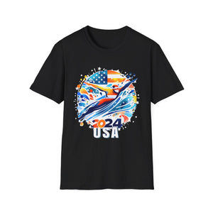 USA 2024 Summer Games Swimming America Swimming 2024 USA Men Shirts