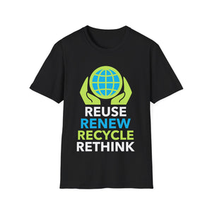 Happy Earth Day Recycling Symbol Reuse Renew Rethink Recycle Mens Shirts