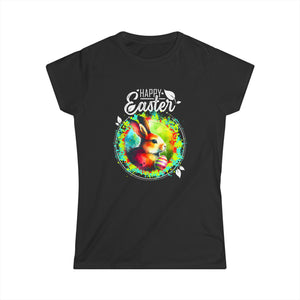 Womens Easter Outfits for Women Easter Tshirt Rabbit Easter Women Tops